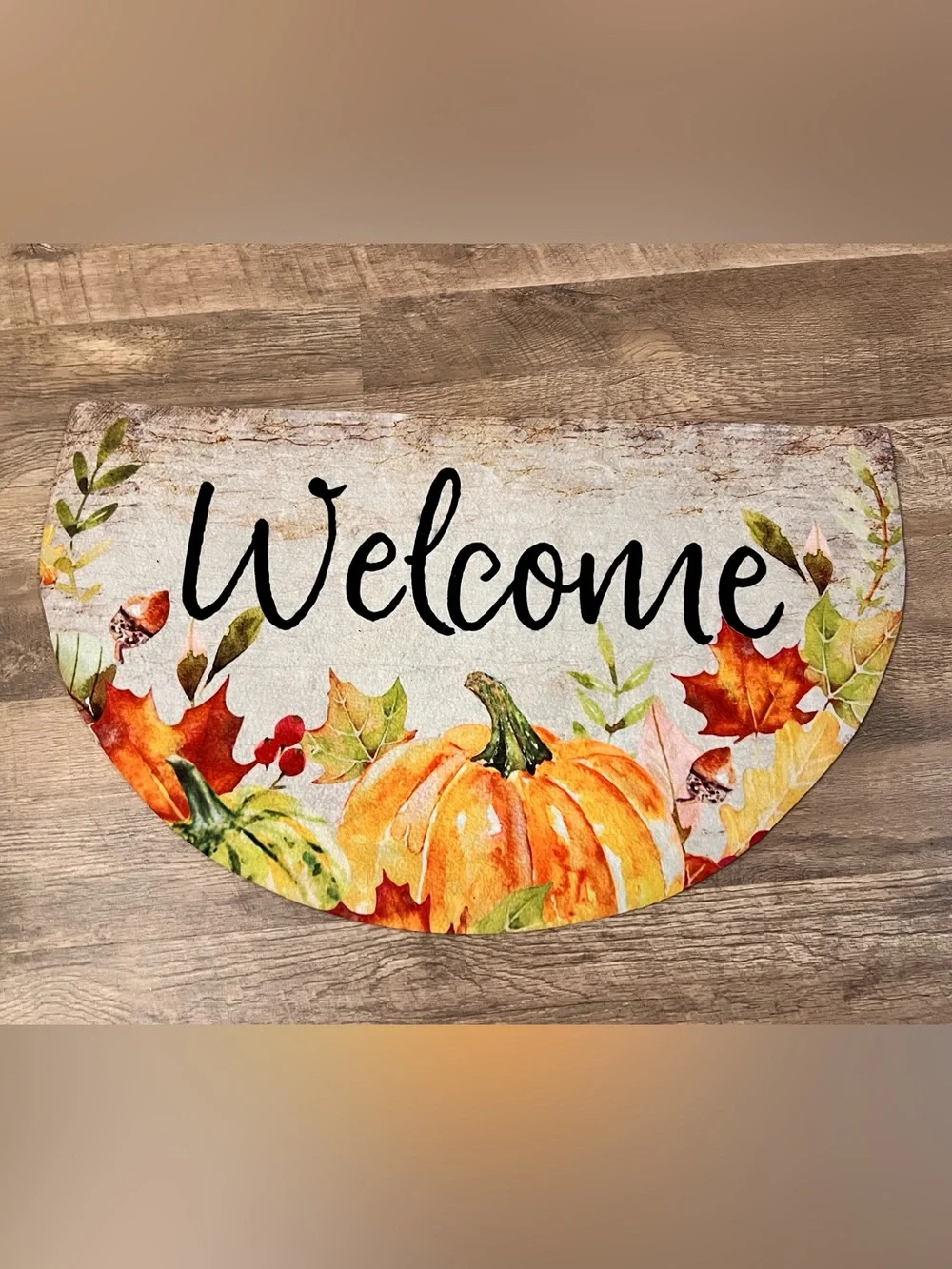 New Welcome Pumpkin Seasonal Doormat - Orange